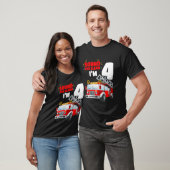 Kinder brandweerwagen 4e Verjaardag Shirt 4 Jaar O (Unisex)