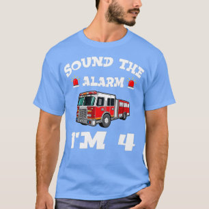 Kinder brandweerwagen 4th Birthday Boy Toddler Fir T-shirt