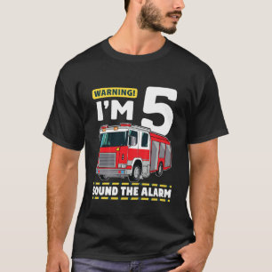 Kinder brandweerwagen 5 jaar oude brandweerman 5th t-shirt