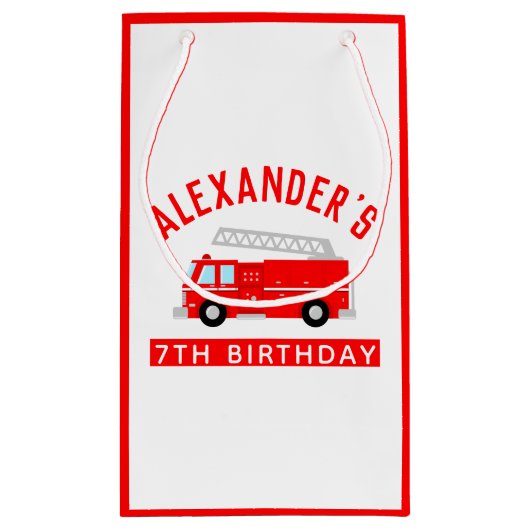 Kinder brandweerwagen Birthday Party Klein Cadeauzakje (Achterkant)