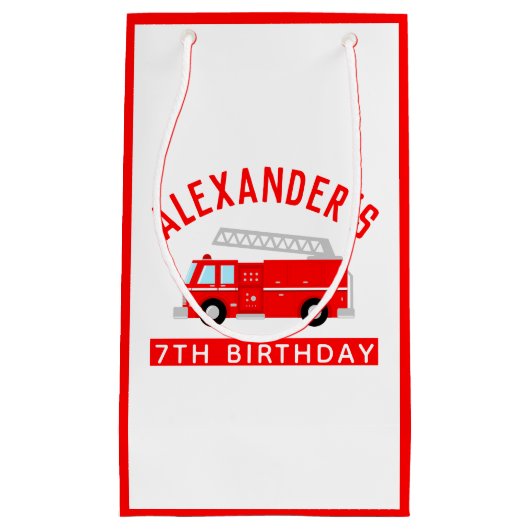 Kinder brandweerwagen Birthday Party Klein Cadeauzakje (Voorkant)