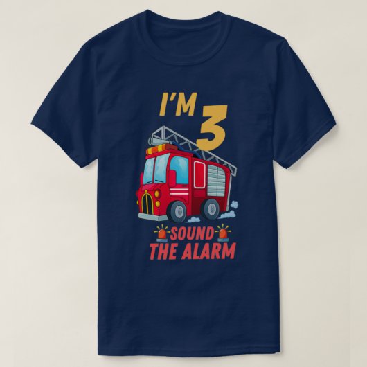 Kinder brandweerwagen brandweerman 3rd Birthday Bo T-shirt (Design voorkant)