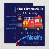 Kinder brandweerwagen + brandweerman met gevlekte kaart (Voorkant / Achterkant)