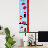 Kinder brandweerwagen met groeigrafiek poster (Thuiskantoor)