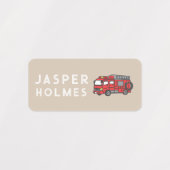 Kinder Brandweerwagen Naam Kleding Labels (Design 2)