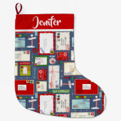 Kinder brieven aan de kerstman grote kerstsok (Voorkant)