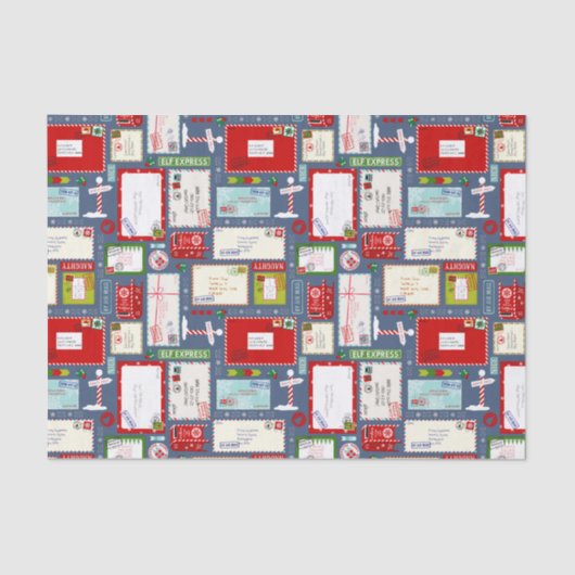 Kinder brieven aan de kerstman tissuepapier (Voorkant)