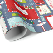 Kinder brieven naar kerstpatronen voor Kerstmis Cadeaupapier (Rol Hoek)