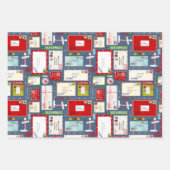 Kinder brieven naar kerstpatronen voor Kerstmis Inpakpapier Vel (Voorkant)