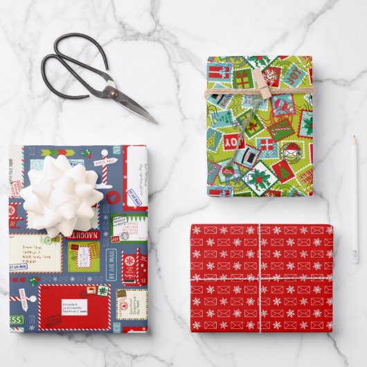 Kinder brieven naar kerstpatronen voor Kerstmis Inpakpapier Vel (Voorkant)