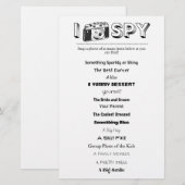 Kinder bruiloft/evenement I-Spy Activiteit Spellet (Voorkant / Achterkant)