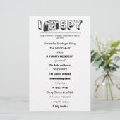 Kinder bruiloft/evenement I-Spy Activiteit Spellet (Staand voorkant)