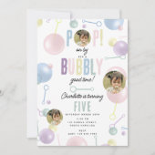 Kinder Bubble Party POP op door Verjaardag Custom  Kaart (Voorkant)