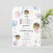 Kinder Bubble Party POP op door Verjaardag Custom Kaart (Staand voorkant)