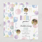 Kinder Bubble Party POP op door Verjaardag Custom Kaart (Voorkant / Achterkant)