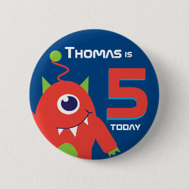 Kinder buitenaardse naamsbekendheid ronde button 5,7 cm