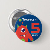 Kinder buitenaardse naamsbekendheid ronde button 5,7 cm (Voorkant /achterkant)