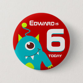 Kinder buitenaardse naamsbekendheid ronde button 5,7 cm