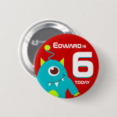 Kinder buitenaardse naamsbekendheid ronde button 5,7 cm (Voorkant /achterkant)