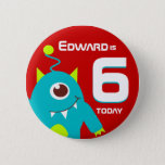 Kinder buitenaardse naamsbekendheid ronde button 5,7 cm<br><div class="desc">Kids Verjaardagsvriendelijke buitenaardse badge / knop aanpassen met de korte naam en leeftijd van uw keuze voor die extra speciale aanraking. In dit voorbeeld staat "Edward is 6 Today".</div>