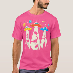 Kinder buitenaardse ontvoering dinosaurus Funny Uf T-shirt