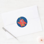 kinder buitenaardse oranje blauwe sticker (Envelop)