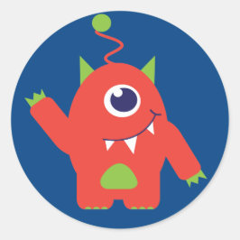 kinder buitenaardse oranje blauwe sticker