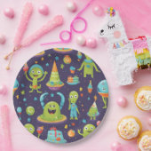 Kinder buitenaardse verjaardagsfeestje servetten papieren bordje (Feest)