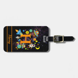 Kinder buitenkant Raket Bagagelabel