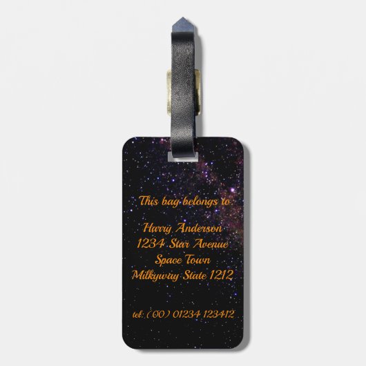 Kinder buitenkant Raket Bagagelabel (Achterkant verticaal)