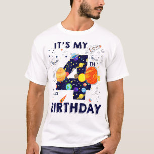 Kinder buitenruimte 4 jaar oud 4e verjaardagsfeest t-shirt