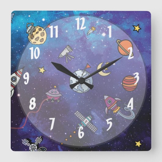 Kinder buitenruimte vierkante klok (Voorkant)