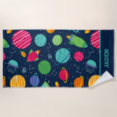 Kinder buitenruimtelaketten van raketten  strandlaken (Voorkant)