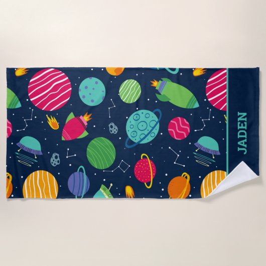 Kinder buitenruimtelaketten van raketten  strandlaken (Voorkant)