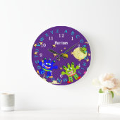 Kinder buitenruimtemonsters voor het onderwijs grote klok (Huis)