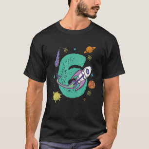Kinder buitenruimtetoestel 6e verjaardag Jongen 6  T-shirt