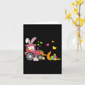 Kinder Bulldozer Easter Bunny Eggs Schattige Truck Kaart (Gele Bloem)