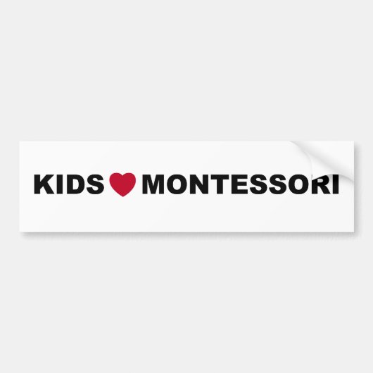 Kinder Bumpersticker Love Montessori (Voorkant)