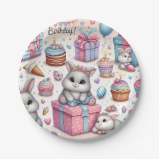 Kinder Bunny Gift Verjaardagsfeest Borden Papieren Bordje