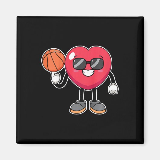 Kinder Bysketbyll Speler Hart Valentijnsdag Schatt Magneet (Voorkant)