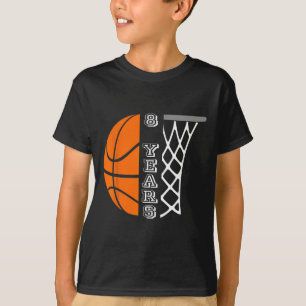Kinder Bysketbyll verjaardag voor jongens 8 jaar o T-shirt