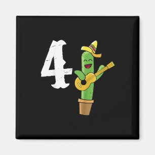 Kinder Cactus Lover Mexicaanse 4e Verjaardag Cadea Magneet