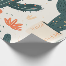 Kinder Cactus Wrapping Paper