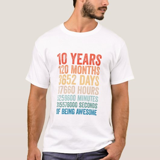 Kinder Cadeau 10 jaar oude Kinderen 10e verjaardag T-shirt (Voorkant)