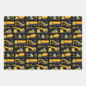 Kinder Cadeau van de constructiedrong Truck Excava Inpakpapier Vel (Voorkant 3)