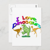 Kinder cadeaus "I Love Dinosaurs" Briefkaart (Voorkant / Achterkant)