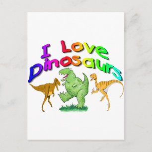Kinder cadeaus "I Love Dinosaurs" Briefkaart