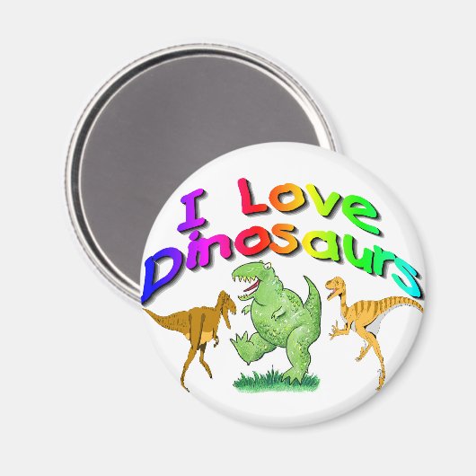 Kinder cadeaus "I Love Dinosaurs" Magneet (Voorkant / Achterkant)
