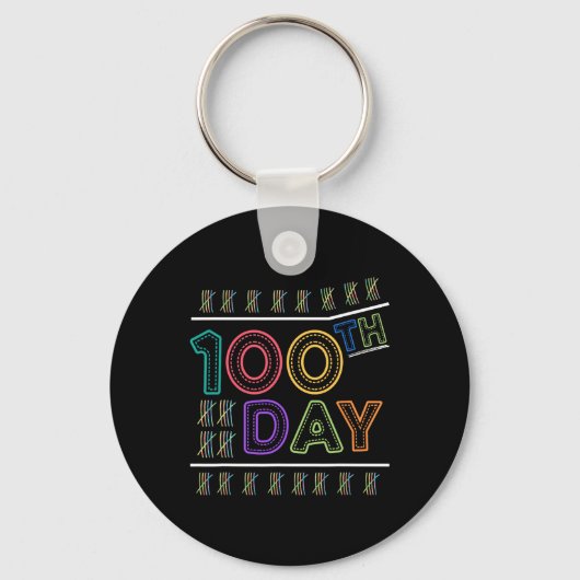 Kinder cadeauschoolviering 100ste schooldag sleutelhanger (Voorkant)