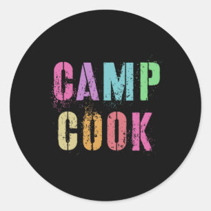 Kinder Camp Cook Chef Camping Cooking Team Vintage Ronde Sticker